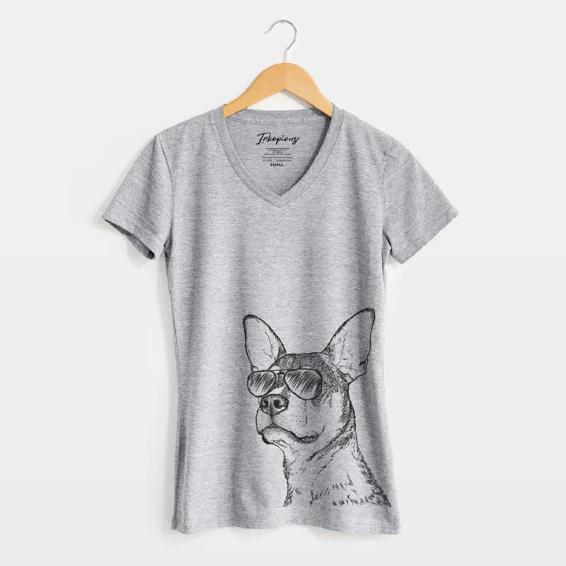 Aviator Bill the Heeler Mix - Women's V-neck Shirt-- Layered Multi-layer Single Layer Aviator Bill the Heeler Mix - Women's V-neck Shirt-- Layered Multi-layer Single Layer