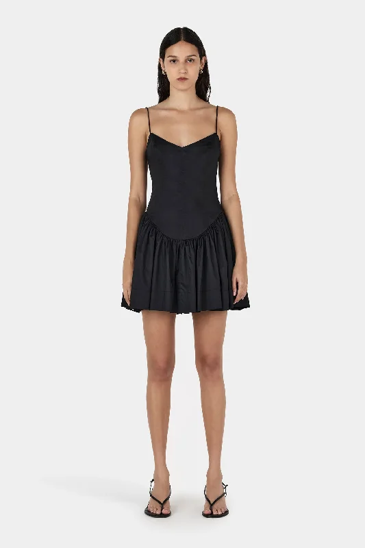 Sonja Mini Dress Black Comfortable Shift Mini Dress