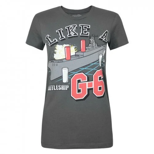 Goodie Two Sleeves Womens/Ladies Battleship Like A G6 T-Shirt-- Polka Dot Checkered Tartan Goodie Two Sleeves Womens/Ladies Battleship Like A G6 T-Shirt-- Polka Dot Checkered Tartan