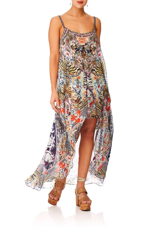 MINI DRESS W/LONG OVERLAY THE LONELY WILD Cozy Wraparound Mini Dress