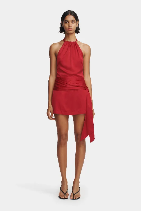 Marisa Mini Dress Samba Red Chic Puff Sleeve Mini Dress