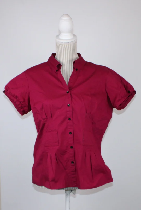 REITMANS MAROON BLOUSE LADIES LARGE PRE-LOVED Wrap Front Blouse