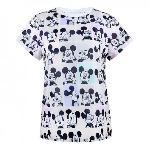 Mickey Mouse Womens/Ladies Photobooth T-shirt-- Houndstooth Herringbone Solid