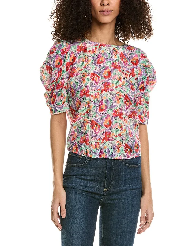 Ba&Sh Blouse Ruffled Neck Blouse