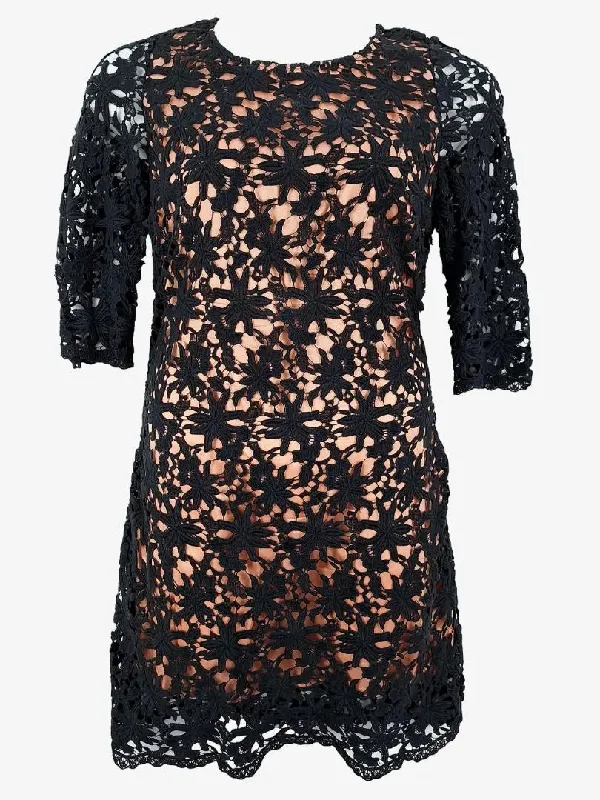 Rodeo Show Nude Rose Lace Mini Dress Size 12 Cozy Satin Mini Dress