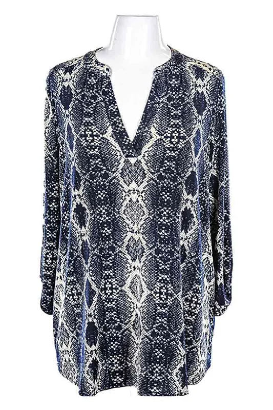 Snakeskin Blouse Sheer Mesh Blouse