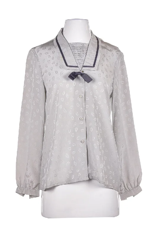 Violet 1960's/70's Blouse Feminine Satin Blouse