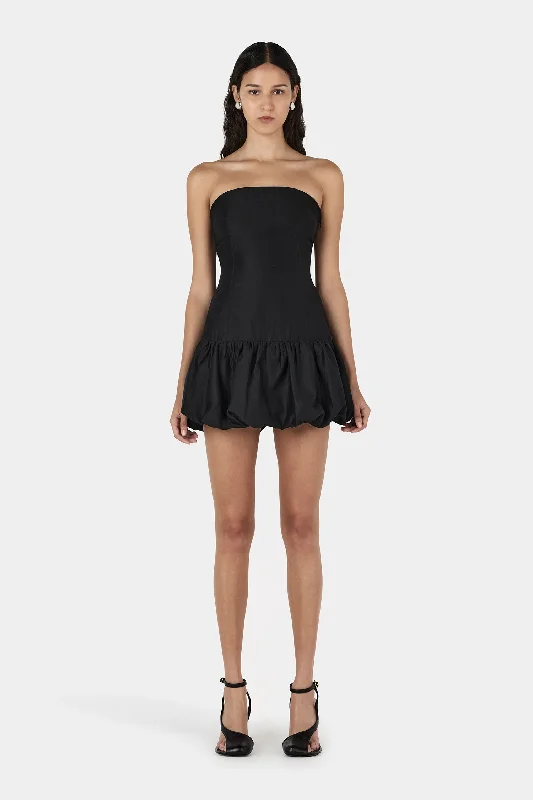 Alaska Mini Dress Black Elegant Satin Mini Dress