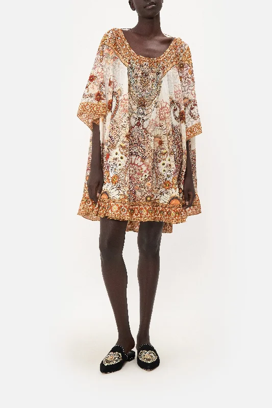 SUMMER MINI DRESS HEART OF A HIPPIE Fashionable Lace-Trim Mini Dress