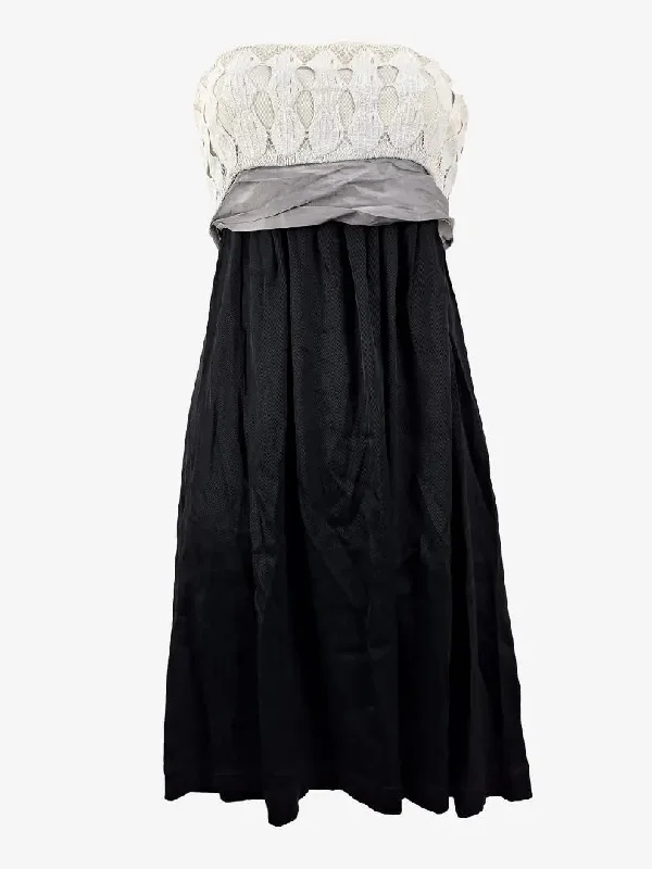 Lisa Ho Elegant Swan Strapless Mini Dress Size 10 Fashionable Mini Dress with Frills Lisa Ho Elegant Swan Strapless Mini Dress Size 10 Fashionable Mini Dress with Frills