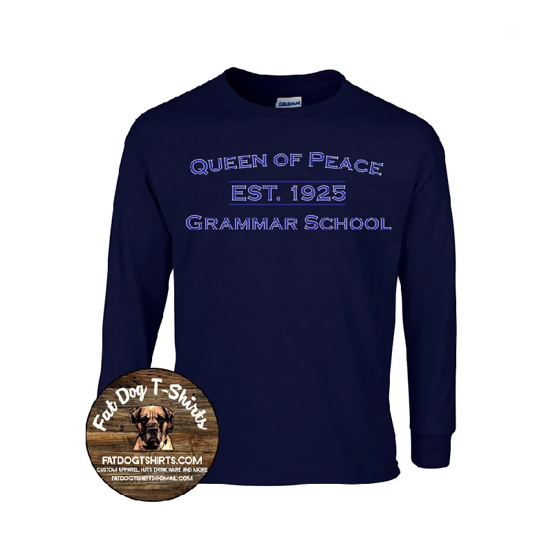 QUEEN OF PEACE LONG SLEEVE T-SHIRT-YOUTH/ADULT-- Elasticated Padded Insulated
