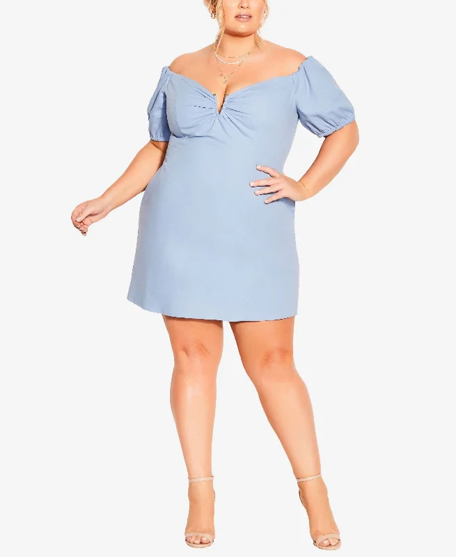 City Chic Trendy Plus Size Sweet Paradise Mini Dress Chic Tropical Mini Dress