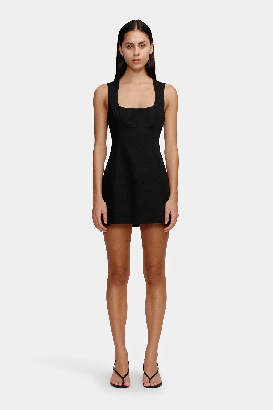 Bonython Mini Dress Black Classic Floral Print Mini Dress