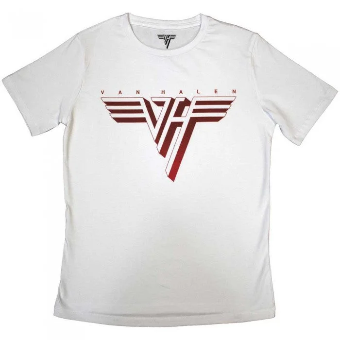 Van Halen Womens/Ladies Classic Logo Cotton T-Shirt-- Asymmetrical Pockets Print