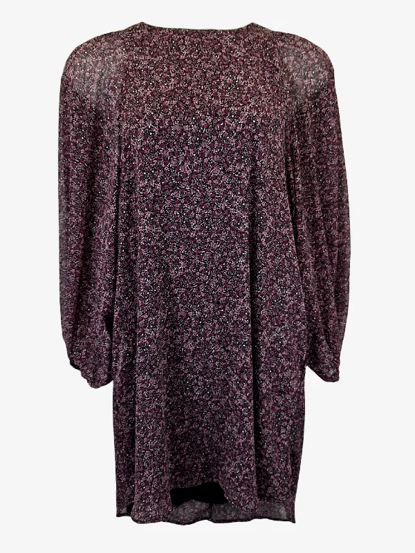 Decjuba Graceful Lavender Haze Mini Dress Size M Classic Floral Mini Dress