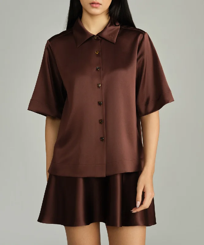 Silk Bowling Shirt-- Rayon Velvet Corduroy