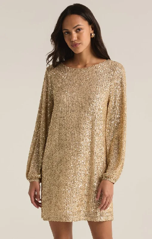 Dress - Z Supply Andromeda Sequin Mini Dress Trendy Cut-Out Mini Dress