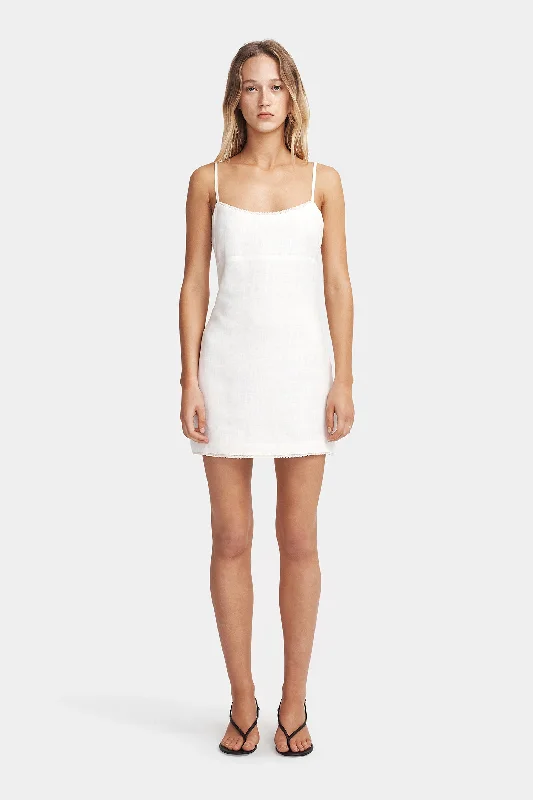 Reef Mini Dress Ivory Casual Button-Up Mini Dress