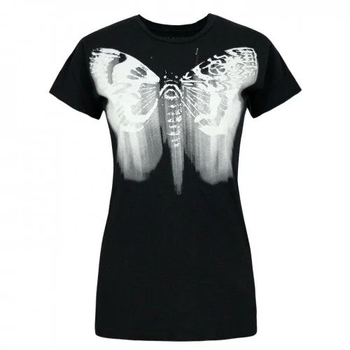 Blood Is The New Black Womens/Ladies Butterfly Haze T-Shirt -- Basic T-Shirt Crew Neck Short Sleeve