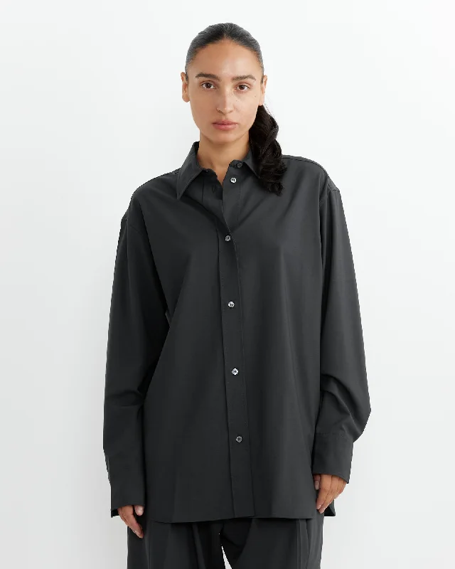 Santos Overshirt in Seal Blue-- Beaded Sequined Faux Fur