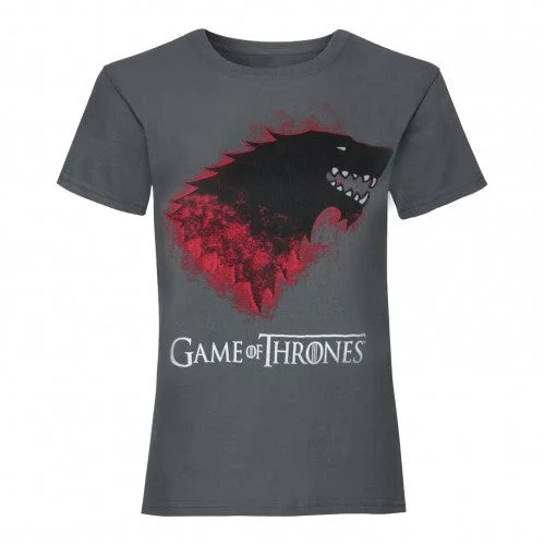 Game of Thrones Womens/Ladies Bloody Direwolf Stark T-Shirt-- Anti-Pilling Machine Wash Handmade
