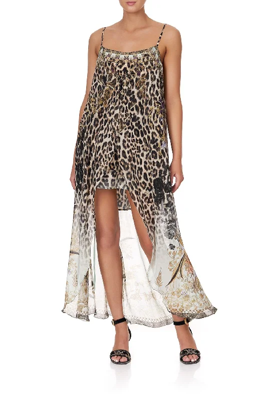 MINI DRESS WITH LONG OVERLAY NOMADIC NYMPH Fashionable Denim Mini Dress