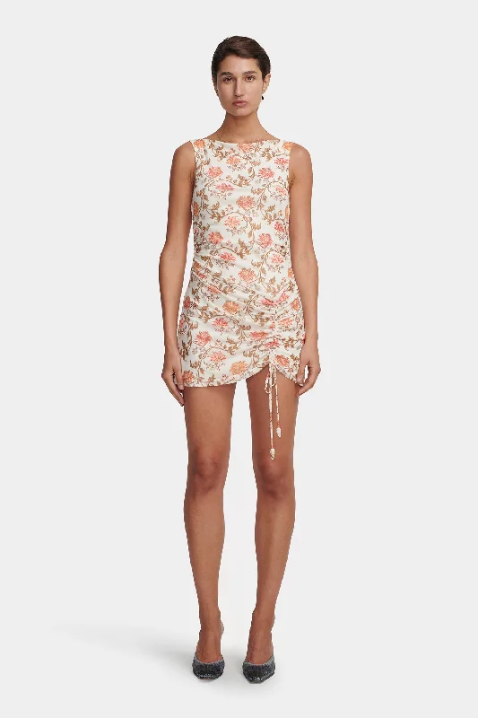 Alba Mini Dress Cream Wallpaper Stylish Sweetheart Neck Mini Dress