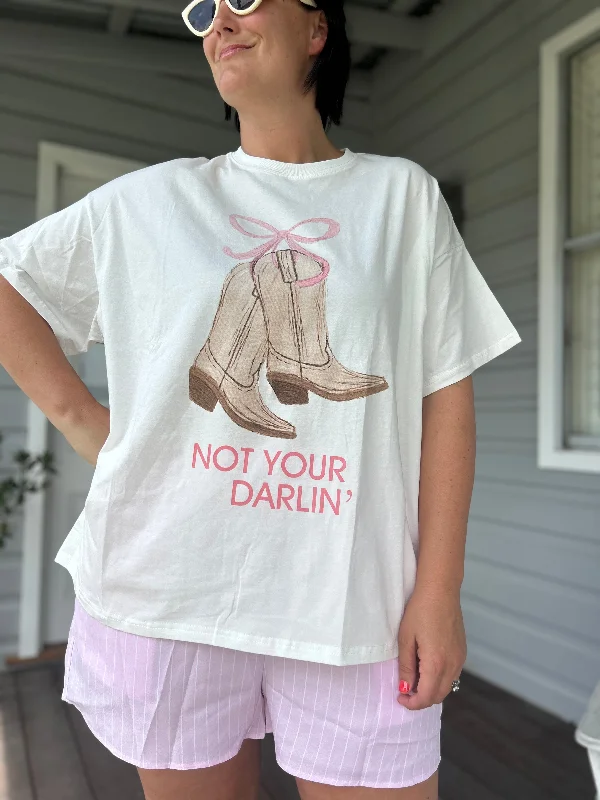 Darlin Shirt White/Pink-- Anti-Shrink Durable Soft