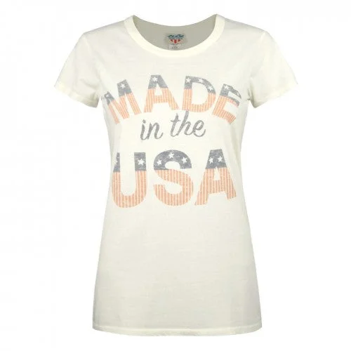 Junk Food Womens/Ladies Made In The USA T-Shirt-- Satin Fabric Silk Fabric Chiffon Fabric
