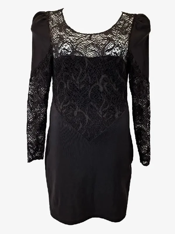 Cooper St Fancy Lace Detail Evening Mini Dress Size 12 Trendy Mesh Mini Dress
