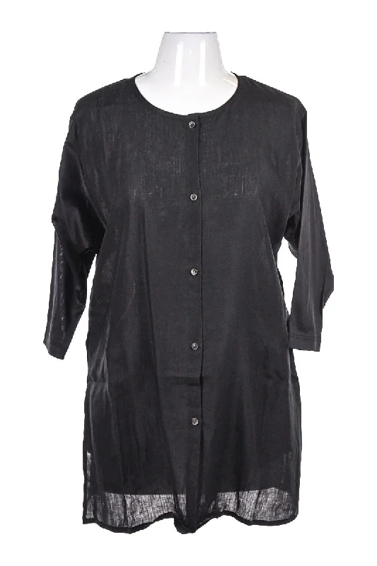 Mondrian Linen Blouse Double-Layered Blouse