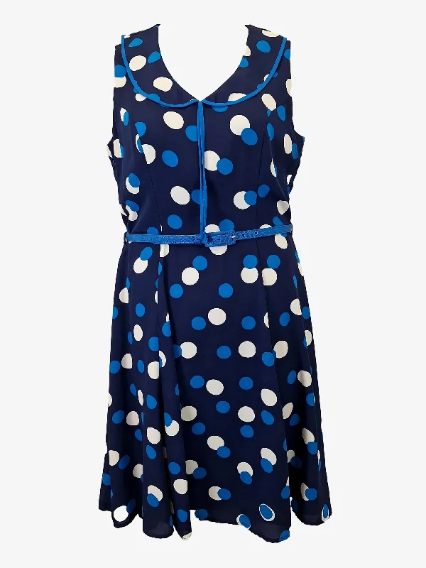 Review Retro A Line Polka Mini Dress Size 12 Fashionable Mini Dress with Frills