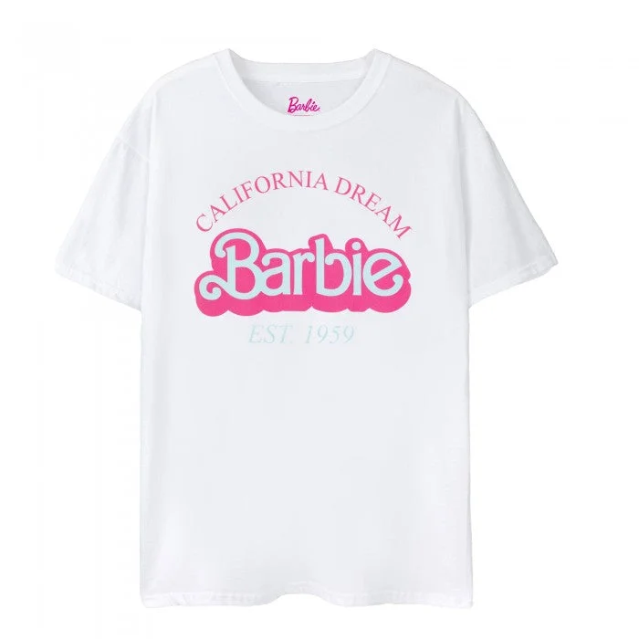 Barbie Womens/Ladies California Dream Logo T-Shirt-- Lace Blend Ribbed Blend Corduroy Blend
