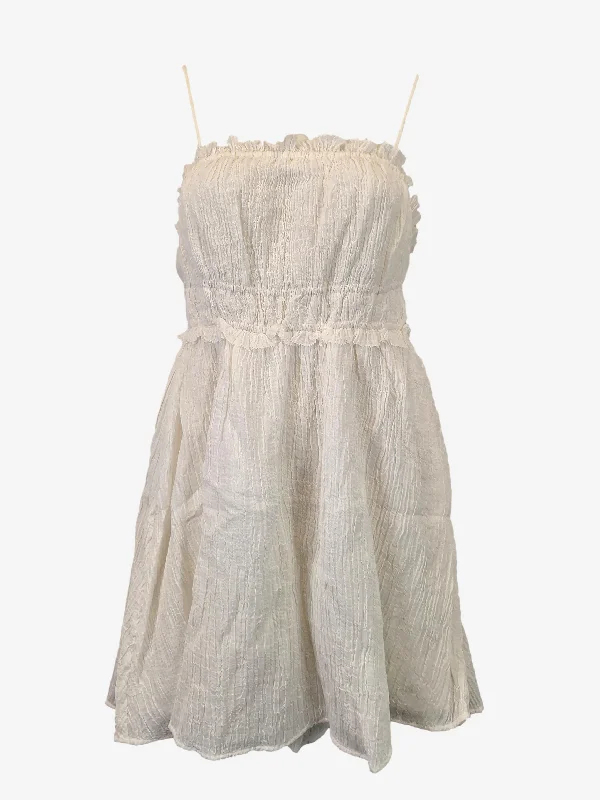 Kivari Coconut Textured Nora Mini Dress Size 12 Casual High-Waist Mini Dress