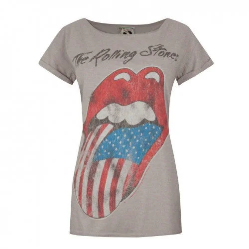 Amplified Womens/Ladies USA Tour 2 The Rolling Stones T-Shirt-- Welt Pockets Slit Pockets Flap Pockets Amplified Womens/Ladies USA Tour 2 The Rolling Stones T-Shirt-- Welt Pockets Slit Pockets Flap Pockets
