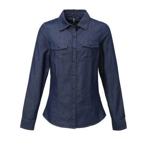 Premier Womens/Ladies Stitch Shirt-- Zippered Buttoned Snapped