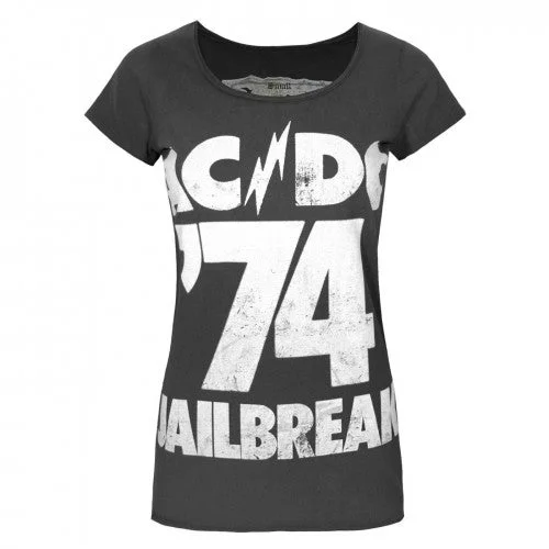 Amplified Womens/Ladies AC/DC Jailbreak 74 T-Shirt-- Graphic T-Shirt Round Neck Polyester Amplified Womens/Ladies AC/DC Jailbreak 74 T-Shirt-- Graphic T-Shirt Round Neck Polyester