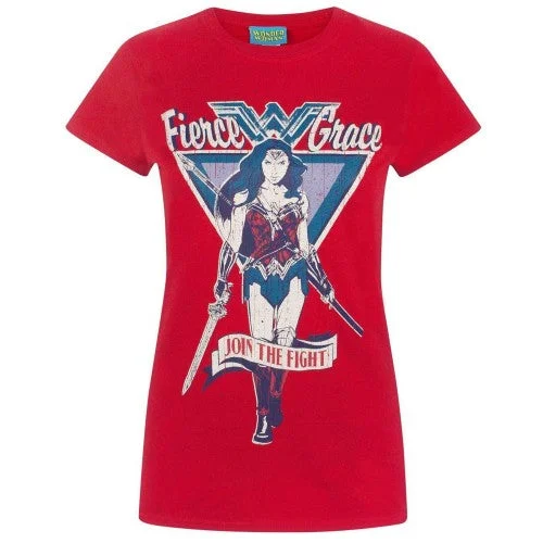Wonder Woman Womens/Ladies Join The Fight T-Shirt-- Fitted T-Shirt Seamless Stretchy Wonder Woman Womens/Ladies Join The Fight T-Shirt-- Fitted T-Shirt Seamless Stretchy