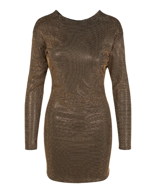 Versace Womens Embroidered Long Sleeve Mini Dress Comfortable Boho Mini Dress