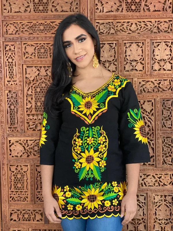 Kimono Girasoles Blouse Casual Stripe Blouse