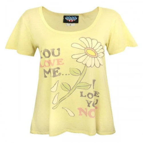 Junk Food Womens/Ladies You Love Me I Love You T-Shirt-- Terry Blend Velvet Blend Canvas Blend
