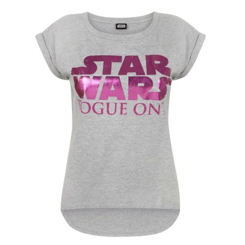 Star Wars Womens/Ladies Rogue One Dipped Hem T-Shirt-- Cashmere Blend Cotton Blend Poly Blend