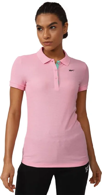 REEBOK  SOLID  POLO TSHIRT WOMEN (HE5957)-- Beaded Sequined Faux Fur