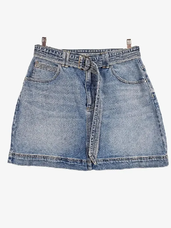 Witchery Staple Belted Denim A-Line Mini Dress Size 12 Comfortable Zip-Up Mini Dress Witchery Staple Belted Denim A-Line Mini Dress Size 12 Comfortable Zip-Up Mini Dress