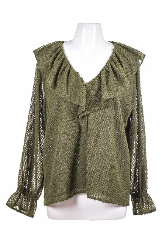 LOFT Blouse Sheer Mesh Blouse