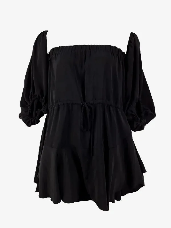Shona Joy Off The Shoulder Drawstring Mini Dress Size 12 Comfortable One-Shoulder Mini Dress