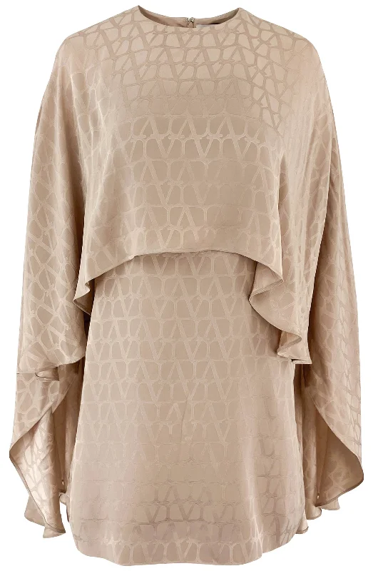 Valentino Toile Iconographe Mini Dress in Blush Beige Trendy Tie-Dye Mini Dress