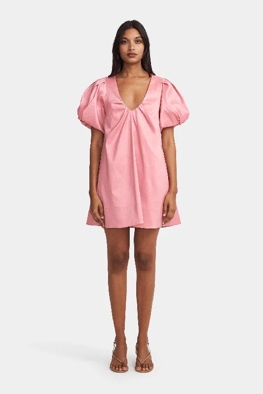 Maxine Mini Dress Pink Fashionable Denim Mini Dress
