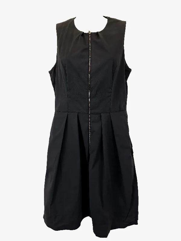 Cue Neat Zip Pleated Mini Dress Size 10 Fashionable Pleated Mini Dress