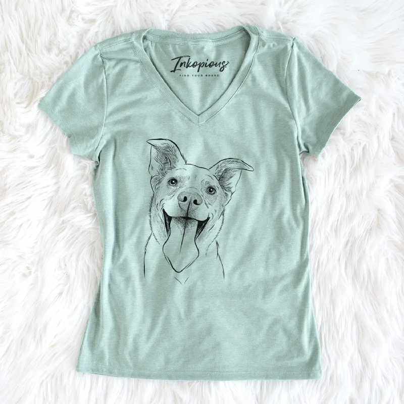 Bare Candy the Mixed Breed - Women's V-neck Shirt-- Chenille Blend Fleece Blend Nylon Blend